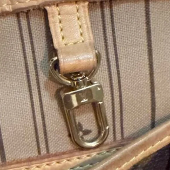 Authentic Louis Vuitton Neverfull MM Monogram Tote Shoulder Bag Brown Tan LV - Picture 13 of 13